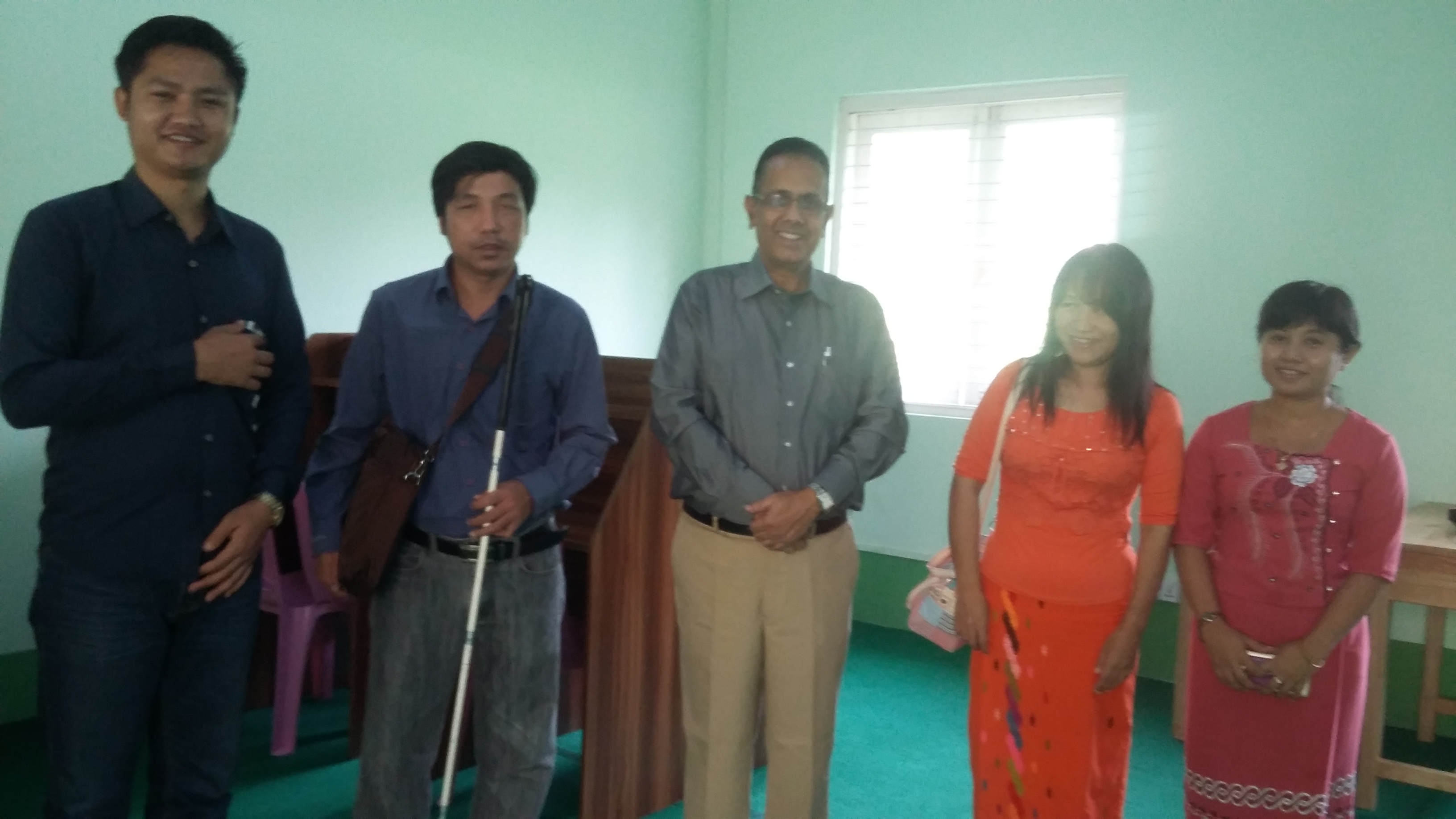 Photo at the Myanmar Dagon University resource center for the blind students