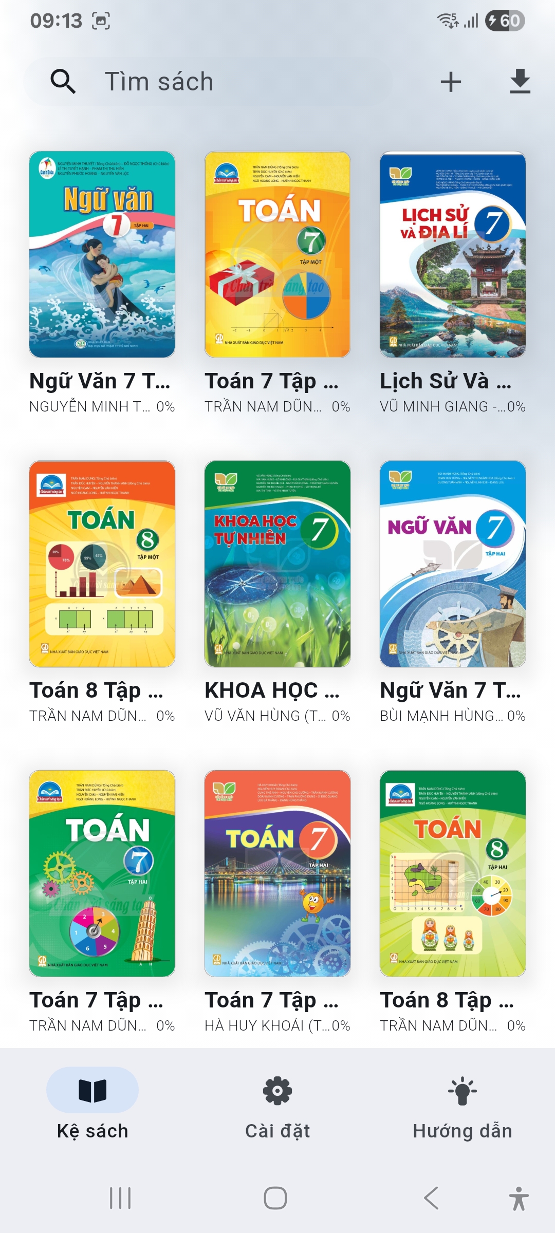 Kệ sách của ứng dụng