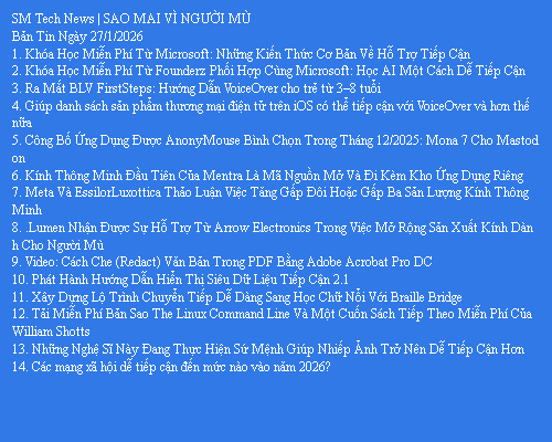 Bản Tin Công Nghệ Trợ Giúp Ngày 27/01/2026