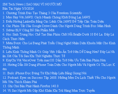 Bản Tin Công Nghệ Trợ Giúp Ngày 05/03/2026