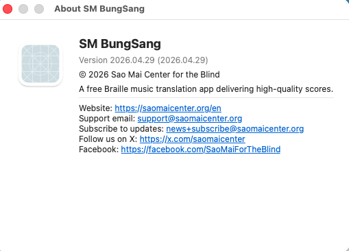 Thông tin về ứng dụng