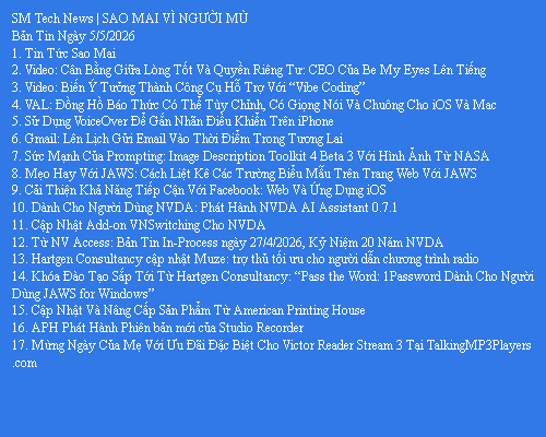 Bản Tin Công Nghệ Trợ Giúp Ngày 05/05/2026