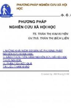 PHƯƠNG PHÁP NGHIÊN CỨU XÃ HỘI HỌC 