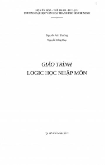 Bản thảo giáo trình Logic học nhập môn