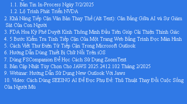 Bản Tin Công Nghệ Trợ Giúp Ngày 15/02/2025