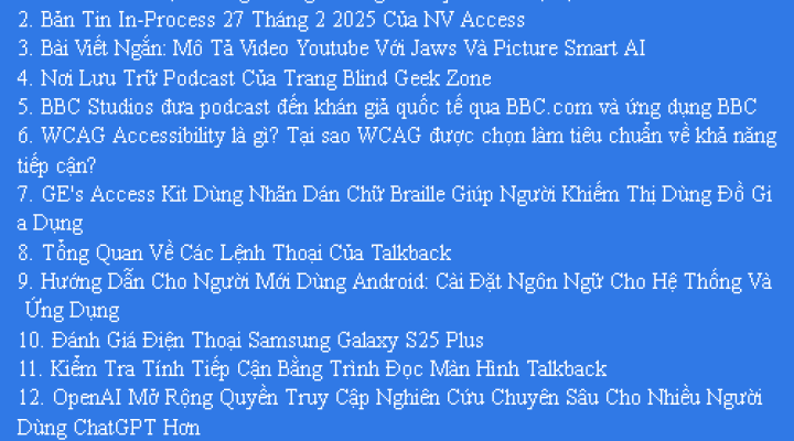 Bản Tin Công Nghệ Trợ Giúp Ngày 28/02/2025