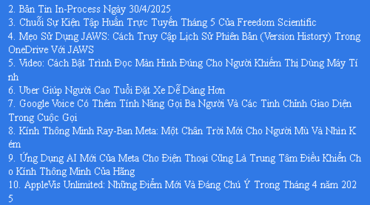 Bản Tin Công Nghệ Trợ Giúp Ngày 03/05/2025