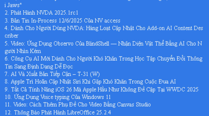 Bản Tin Công Nghệ Trợ Giúp Ngày 14/06/2025
