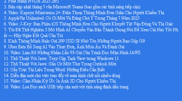 Bản Tin Công Nghệ Trợ Giúp Ngày 09/08/2025