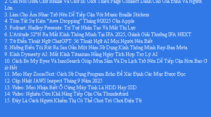 Bản Tin Công Nghệ Trợ Giúp Ngày 13/09/2025