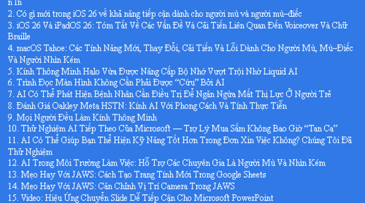 Bản Tin Công Nghệ Trợ Giúp Ngày 20/09/2025