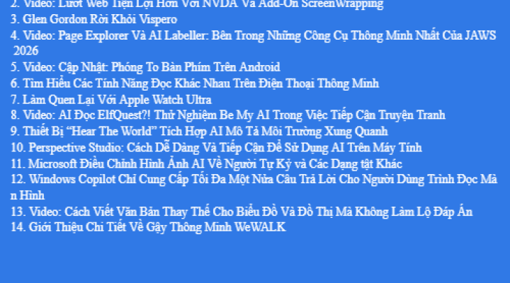 Bản Tin Công Nghệ Trợ Giúp Ngày 15/11/2025