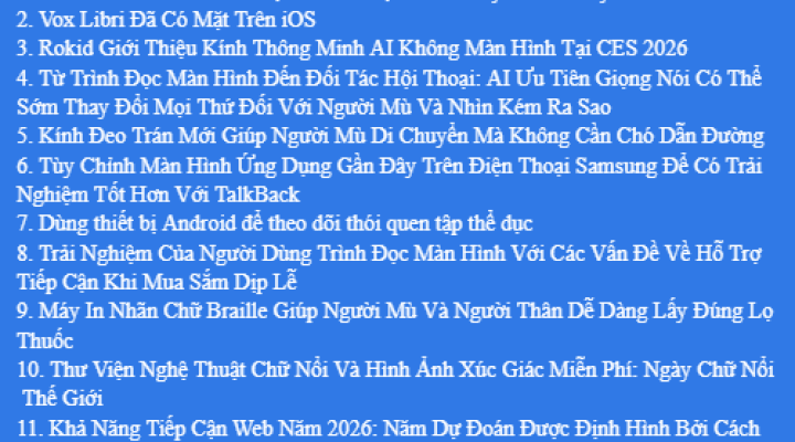 Bản Tin Công Nghệ Trợ Giúp Ngày 12/01/2026