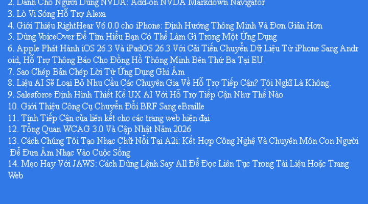 Bản Tin Công Nghệ Trợ Giúp Ngày 25/02/2026