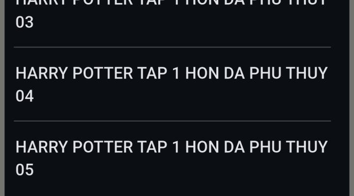 Mục lục sách nói truyện Harry Potter