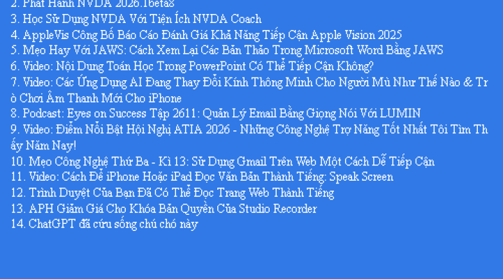 Bản Tin Công Nghệ Trợ Giúp Ngày 26/03/2026