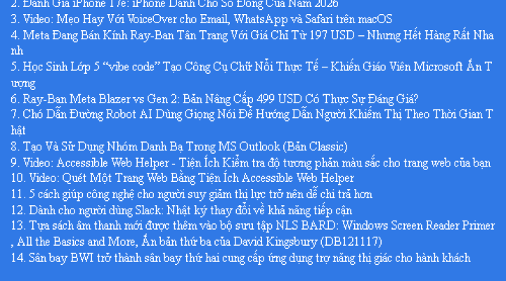 Bản Tin Công Nghệ Trợ Giúp Ngày 25/04/2026