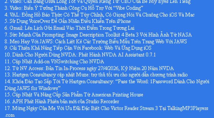 Bản Tin Công Nghệ Trợ Giúp Ngày 05/05/2026