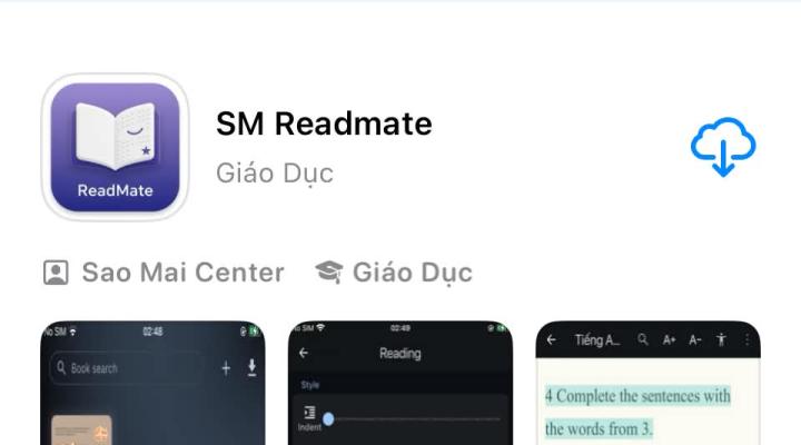 Màn hình SM Readmate trên App Store