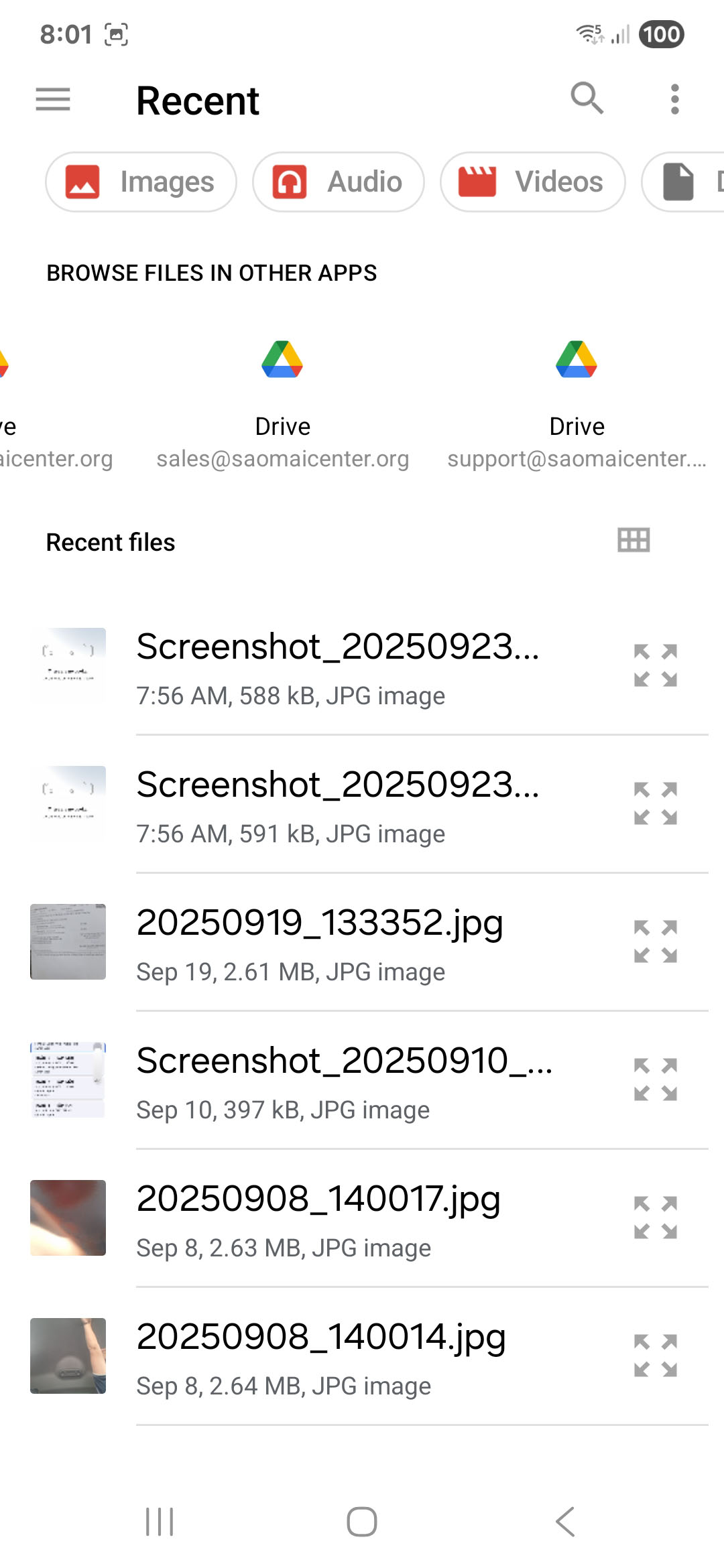The image shows recently opened files.