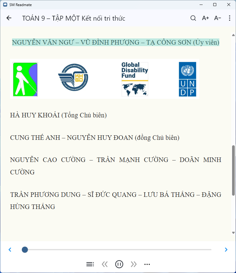 The screen displays the content of the book being read