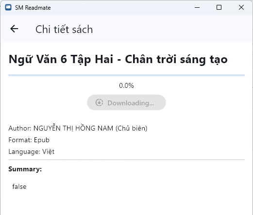 Màn hình đang tải sách